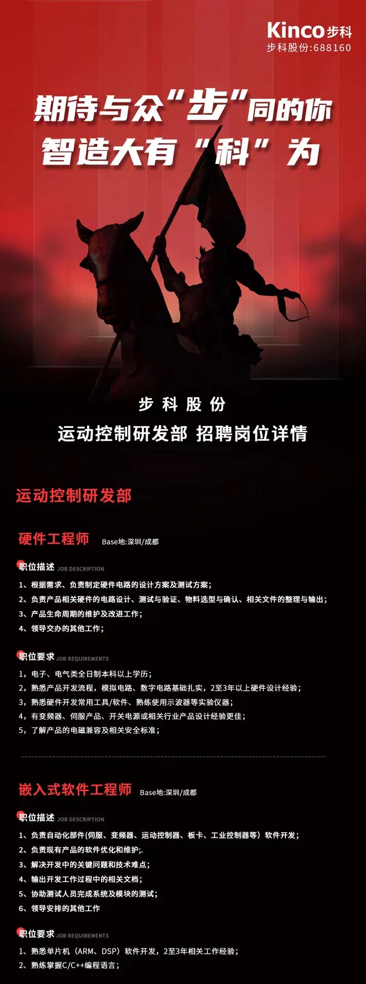 招聘 | 運(yùn)動(dòng)控制研發(fā)部及伺服電機(jī)研發(fā)部崗位詳情